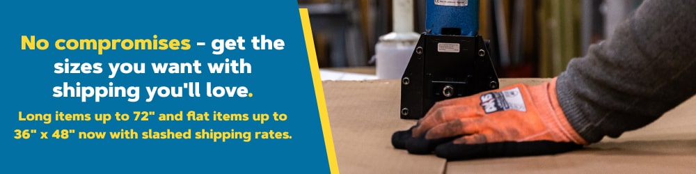 An online metals package being stappled and ready for shipping