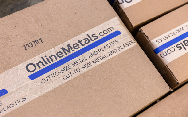 Online Metals package and logo