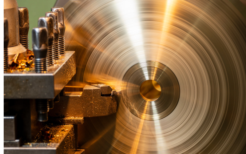 Brass being worked by an expert metal worker